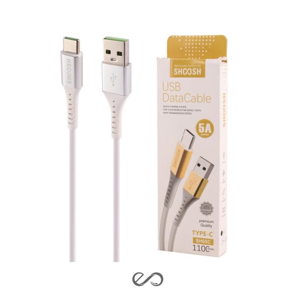 کابل تایپ سی فست شارژ شوش مدل SH65C 5A 1.1m